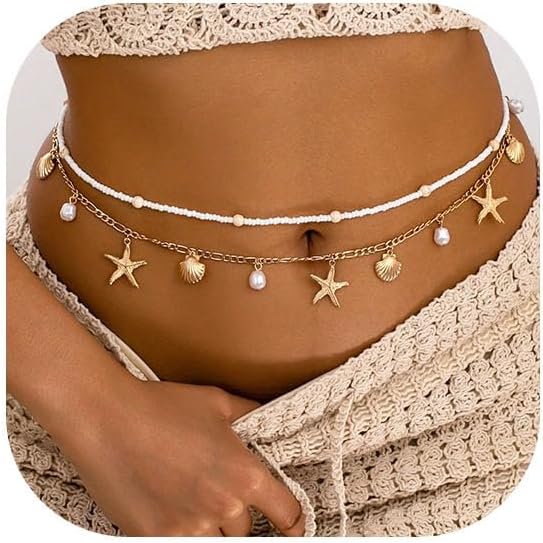 Body Jewelry For Sale - Starfish Waist Chain Women Adjustable Layered