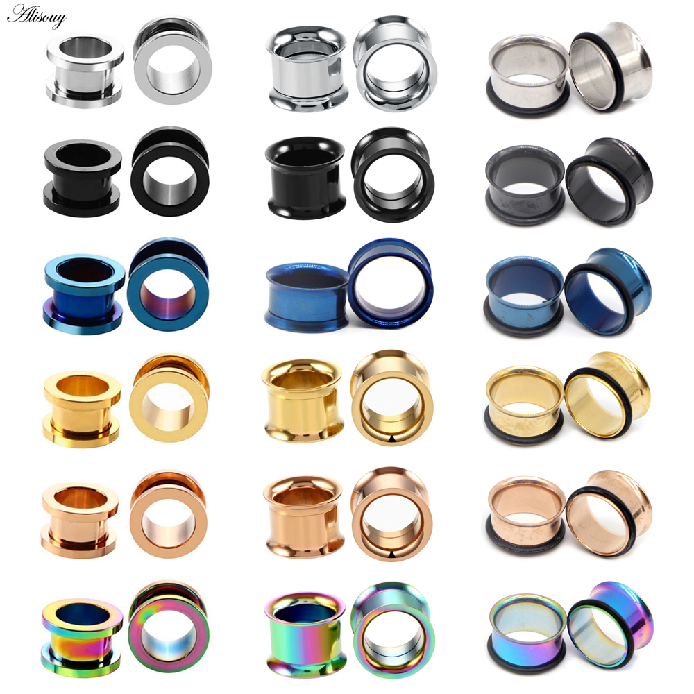 Body Jewelry Ear Plugs - 1pc 2mm-25mm Stainless Steel Ear Plugs