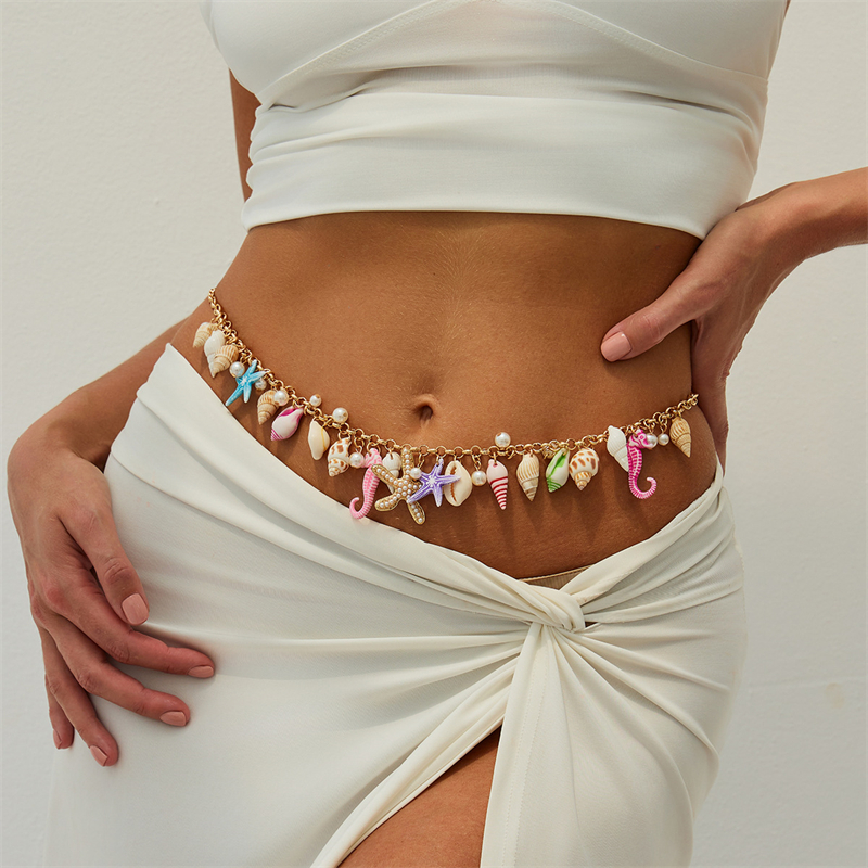 Body Jewelry For Sale - Boho Starfish Shell Pendant Waist Chain