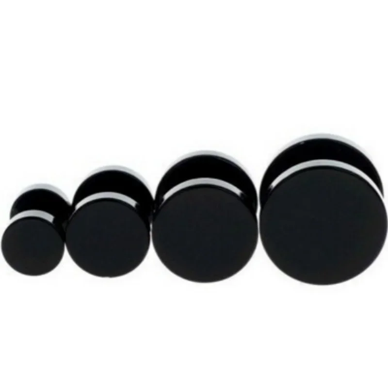 Body Jewelry Ear Plugs - 2 Pcs/1 SetBlack Stainless Steel Fake