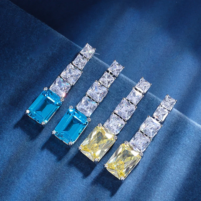 Body Jewelry Diamond - Goth Retro Luxurious Sea Blue Square