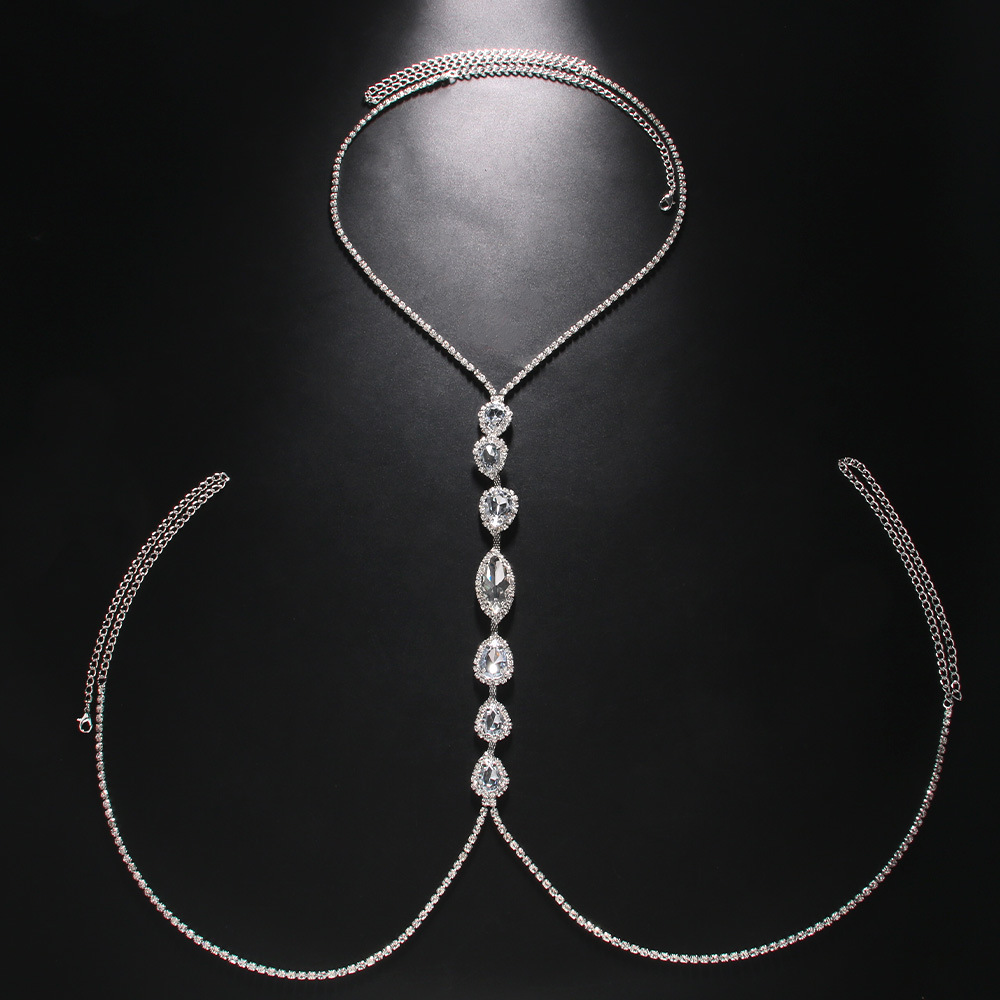 Fashion Sexy Water Drop Neckla - Body Jewelry Chest のレビューと価格