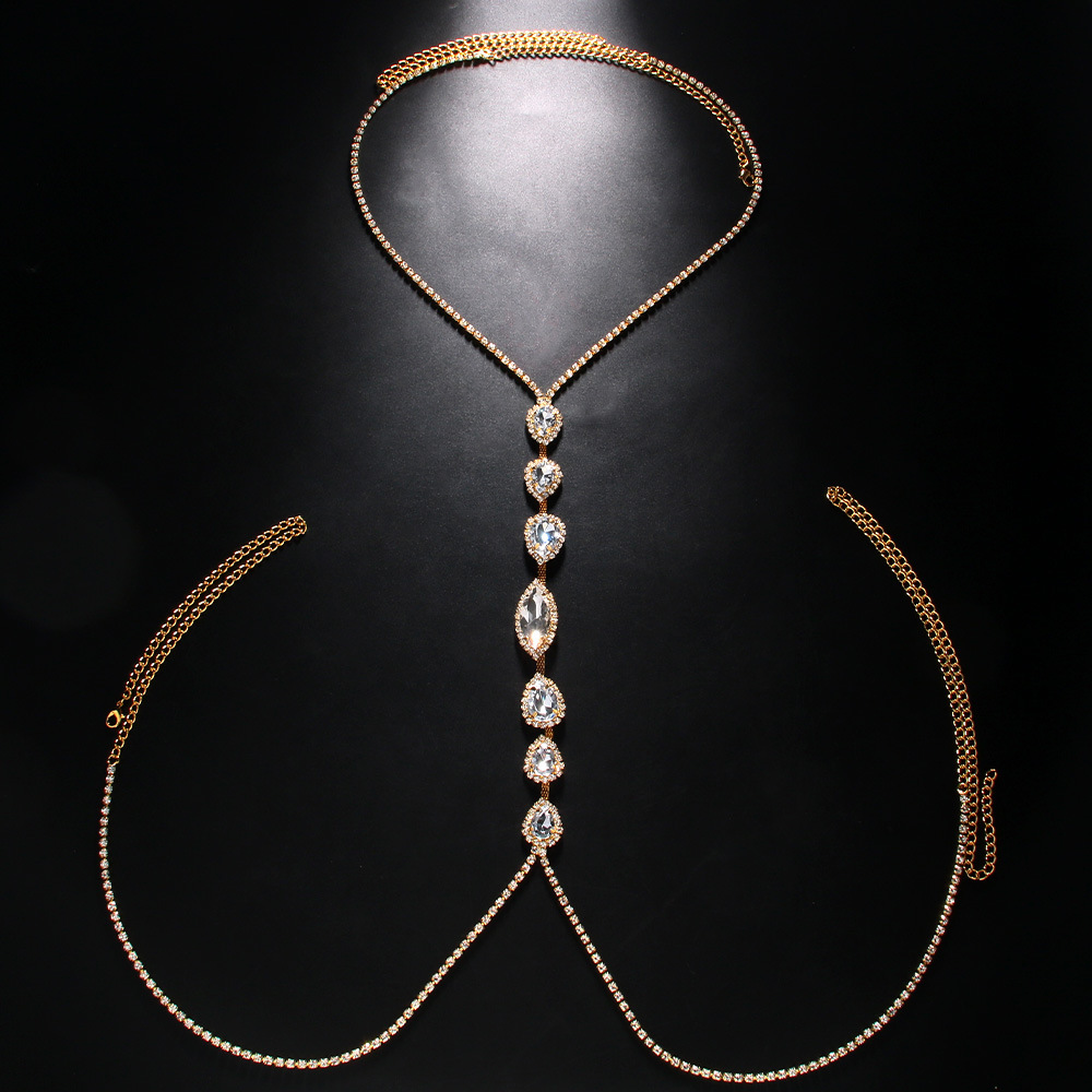 Fashion Sexy Water Drop Neckla - Body Jewelry Chest のレビューと価格