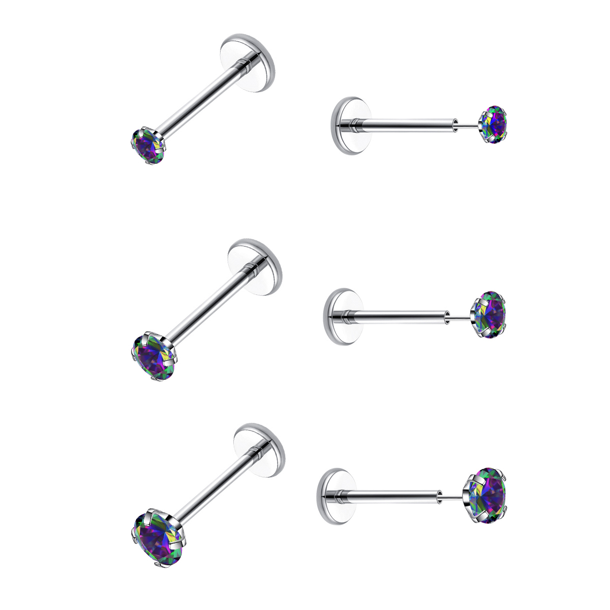 20G Flat Back Threadless Earri - Body Jewelry Flat Back のレビューと価格