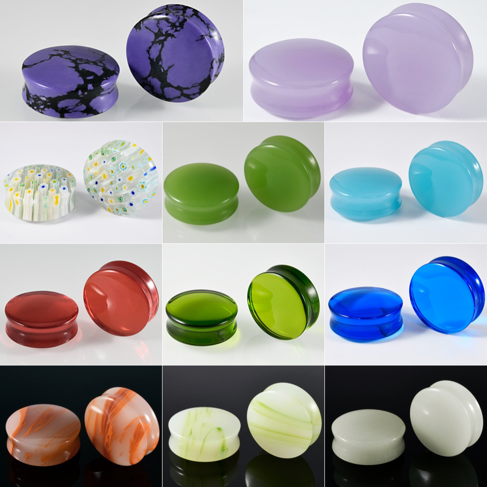 1/2/22PCS Glass&Stone Round Ea - Body Jewelry Ear Plugs のレビューと価格