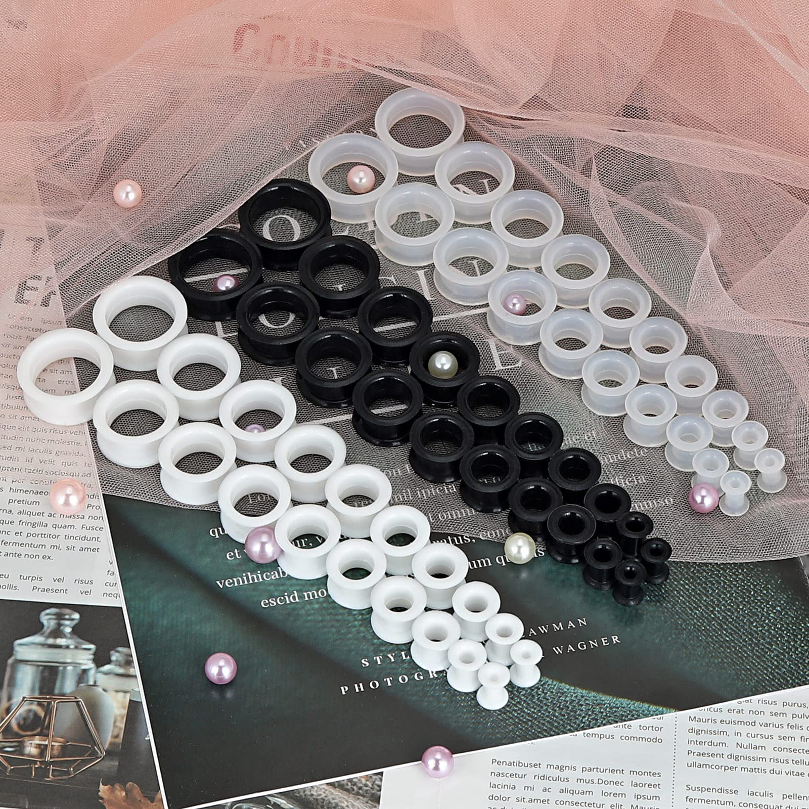 2PCS Black Clear White Thick S - Body Jewelry Ear Plugs のレビューと価格