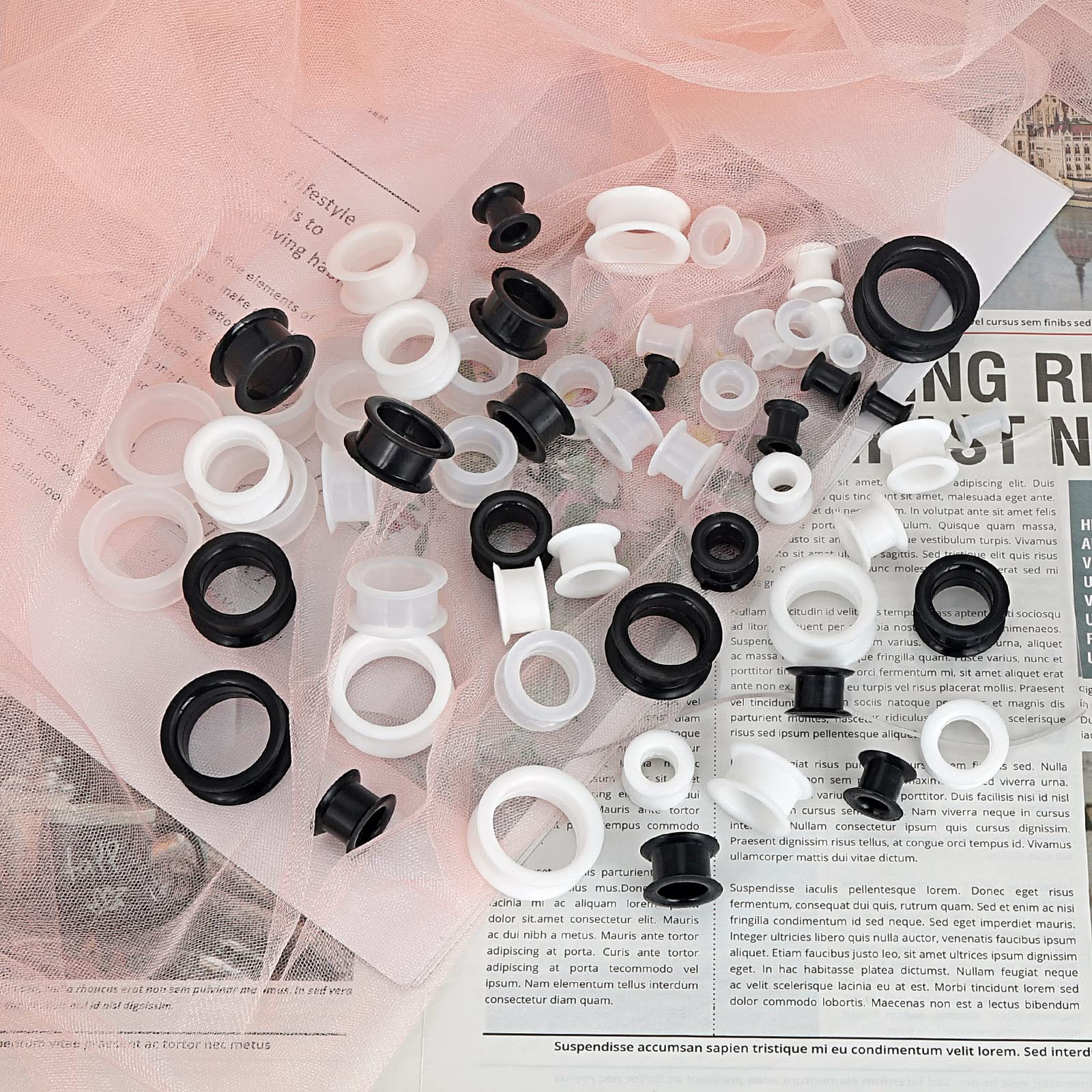 2PCS Black Clear White Thick S - Body Jewelry Ear Plugs のレビューと価格