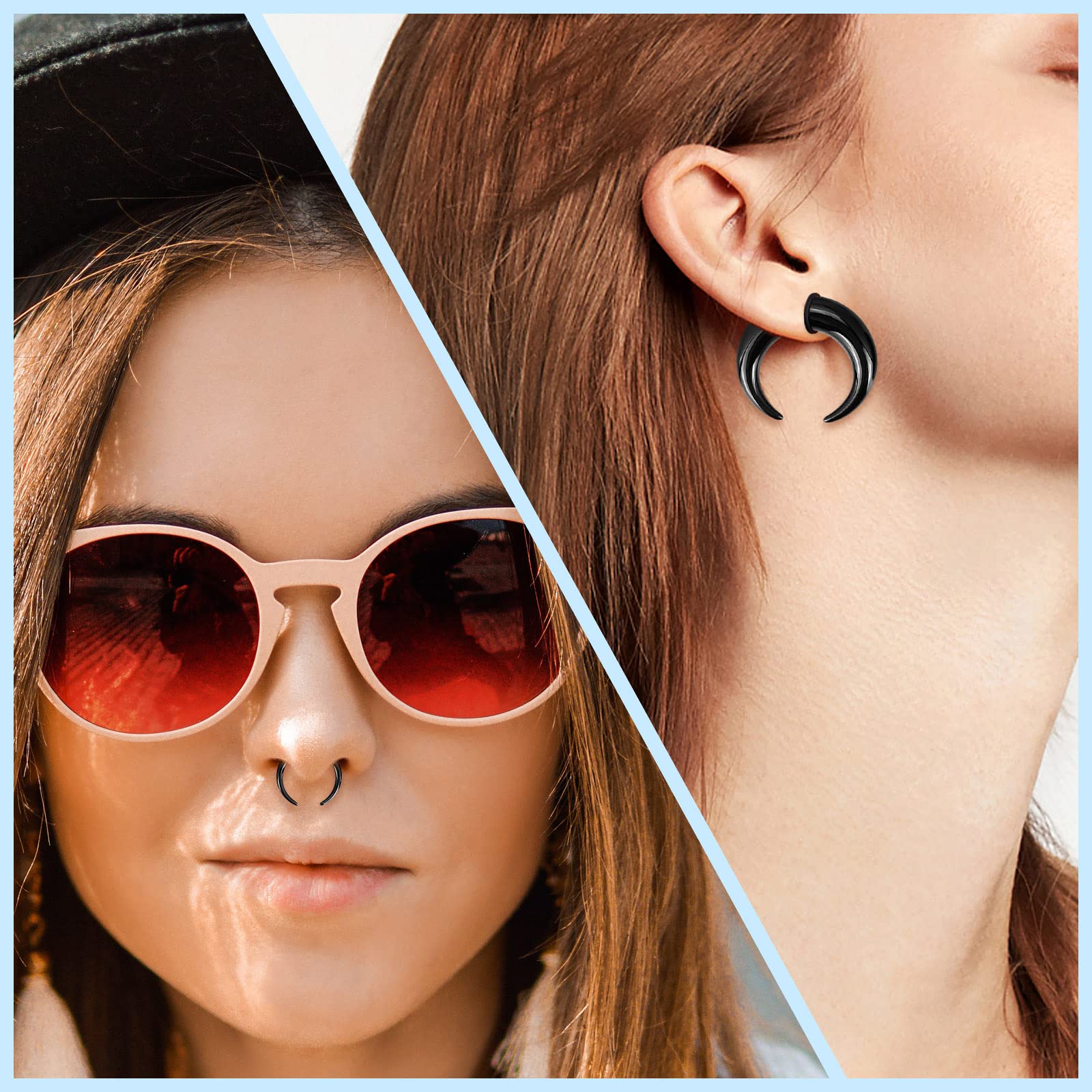 18Pcs Acrylic Septum Pincher T - Body Jewelry Ear Plugs のレビューと価格