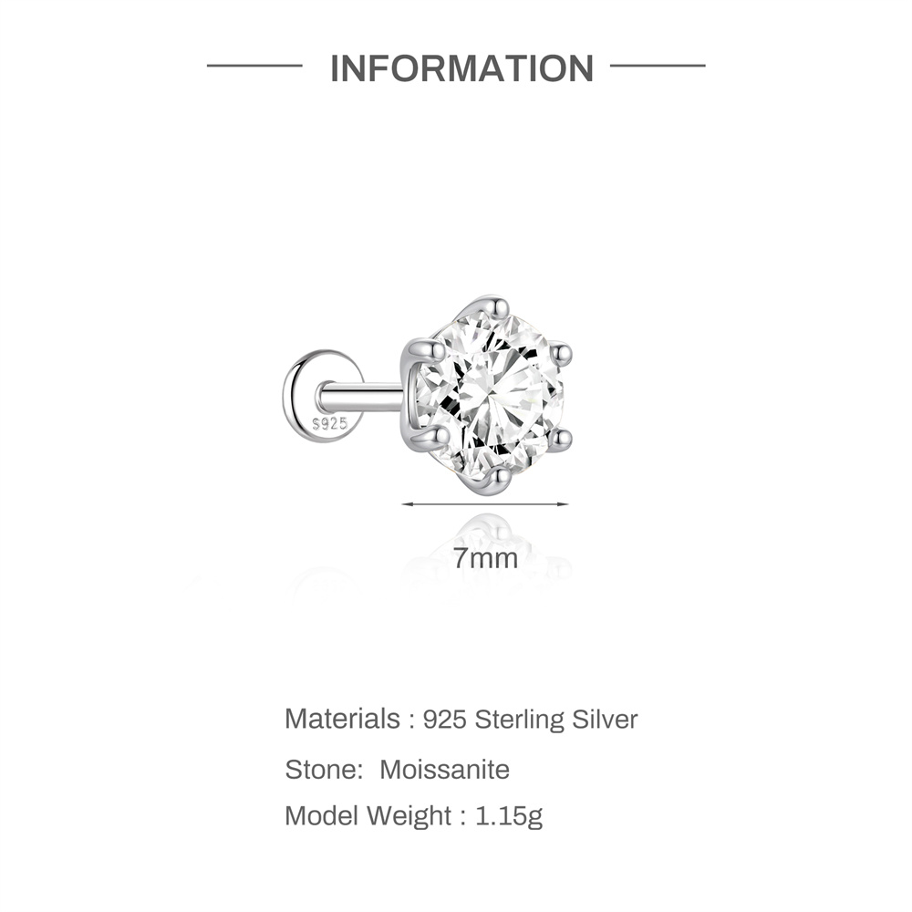 Aide S925 Sterling Silver 6 Si - Body Jewelry Flat Back のレビューと価格