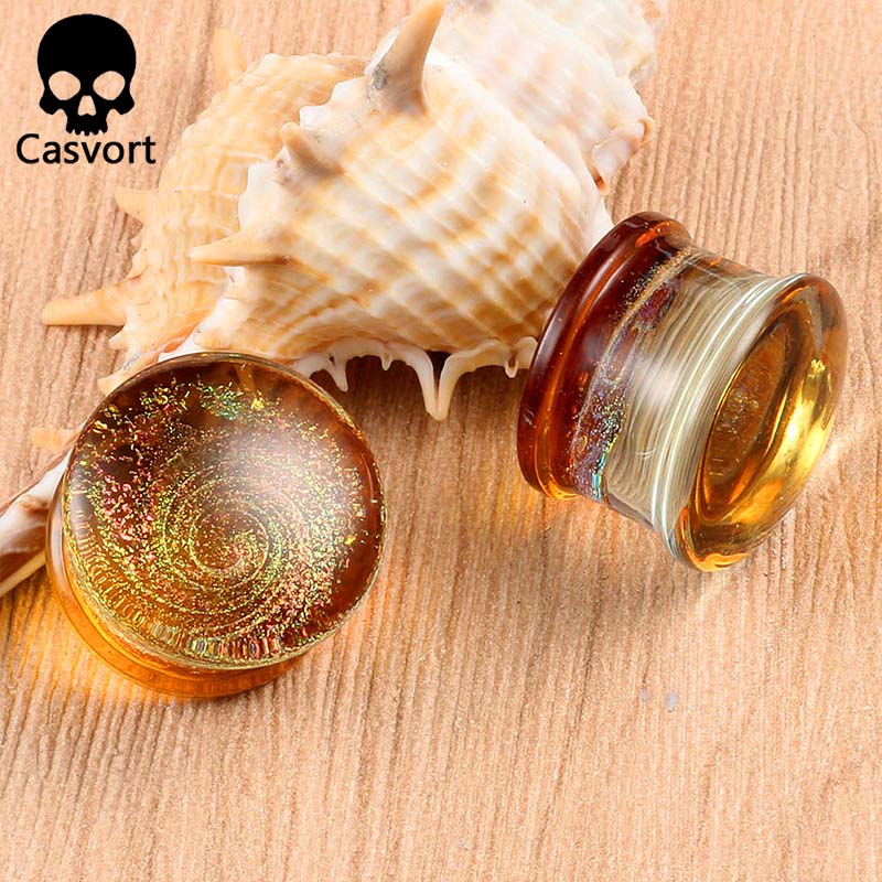 Casvort 2PCS New Glass Ear Bod - Body Jewelry Ear Plugs のレビューと価格