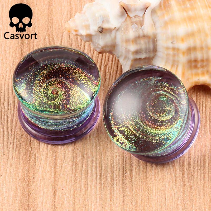 Casvort 2PCS New Glass Ear Bod - Body Jewelry Ear Plugs のレビューと価格