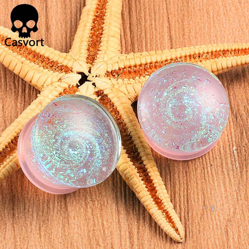 Casvort 2PCS New Glass Ear Bod - Body Jewelry Ear Plugs のレビューと価格