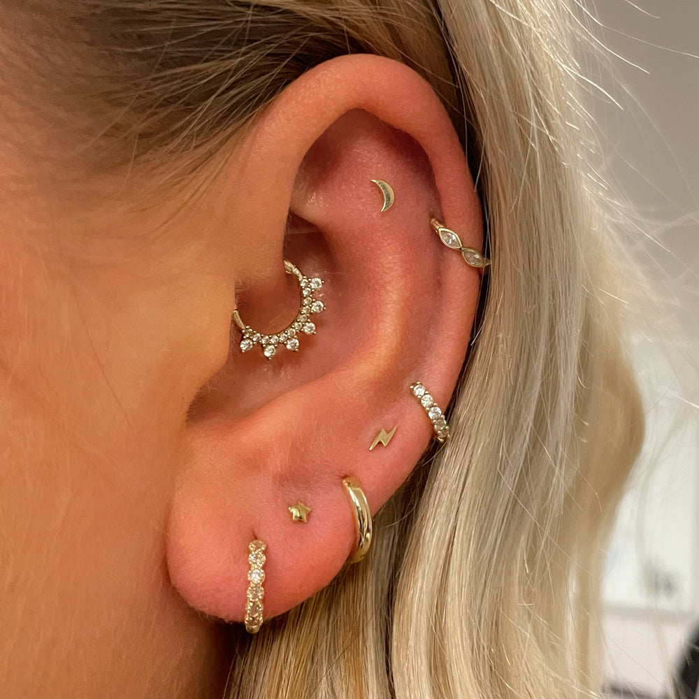 1PC Star Moon Lightning Zircon - Body Jewelry Flat Back のレビューと価格