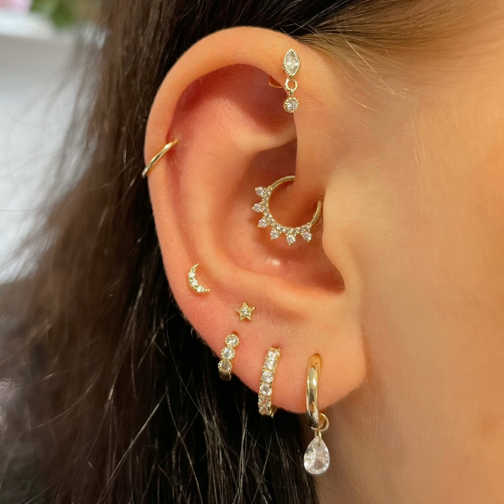 1PC Star Moon Lightning Zircon - Body Jewelry Flat Back のレビューと価格