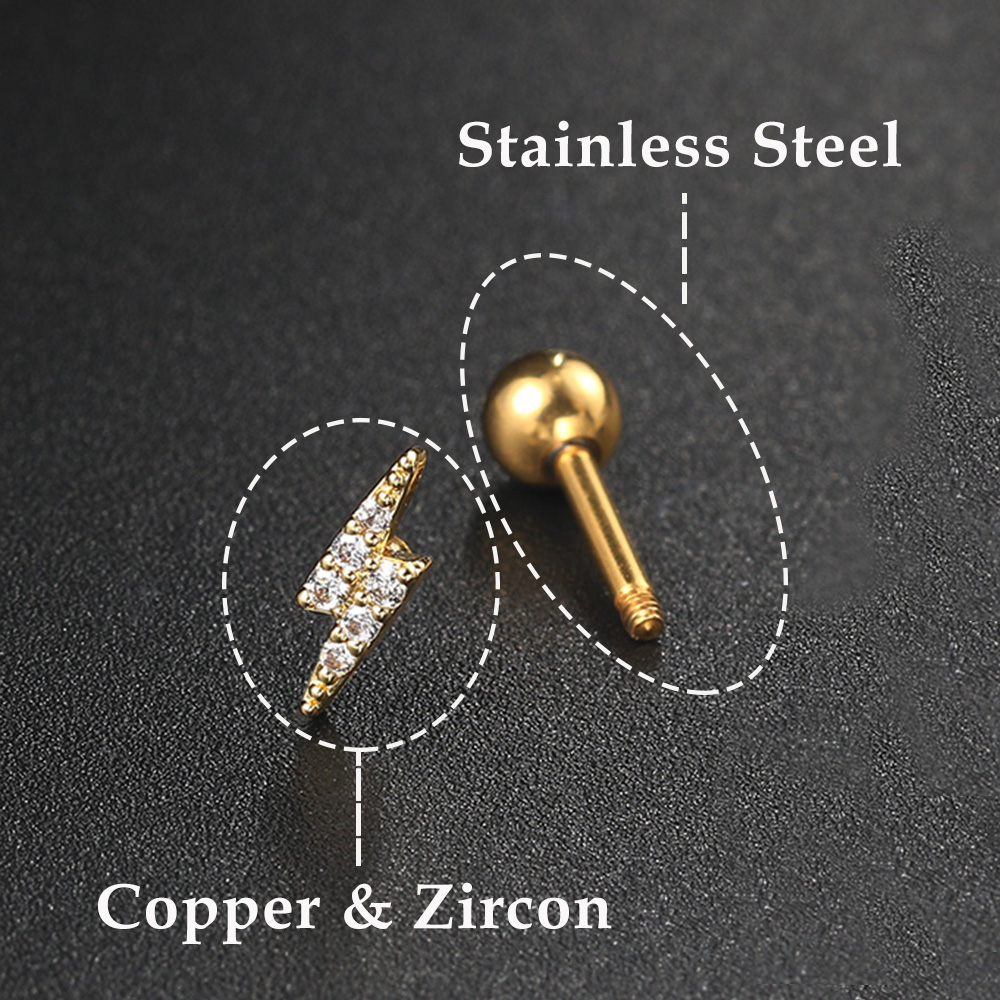 1PC Star Moon Lightning Zircon - Body Jewelry Flat Back のレビューと価格