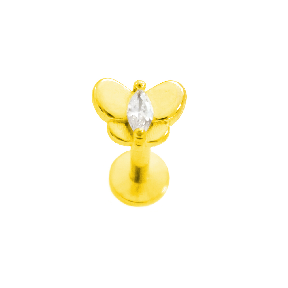 Flower Labret Piercing Butterf - Body Jewelry Flat Back のレビューと価格