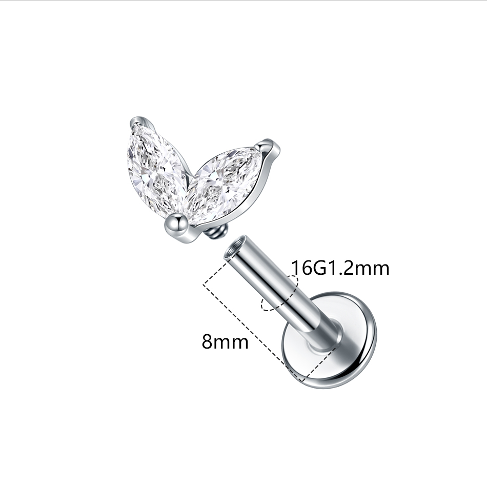 1pc Titanium White Green Zirco - Body Jewelry Flat Back のレビューと価格
