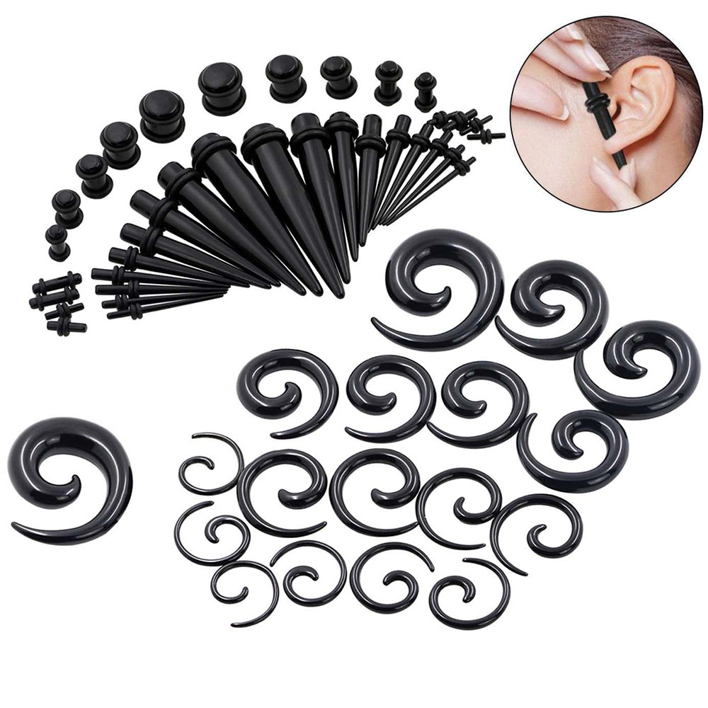 1 Set Ear Taper Kit Black Ear  - Body Jewelry Ear Plugs のレビューと価格