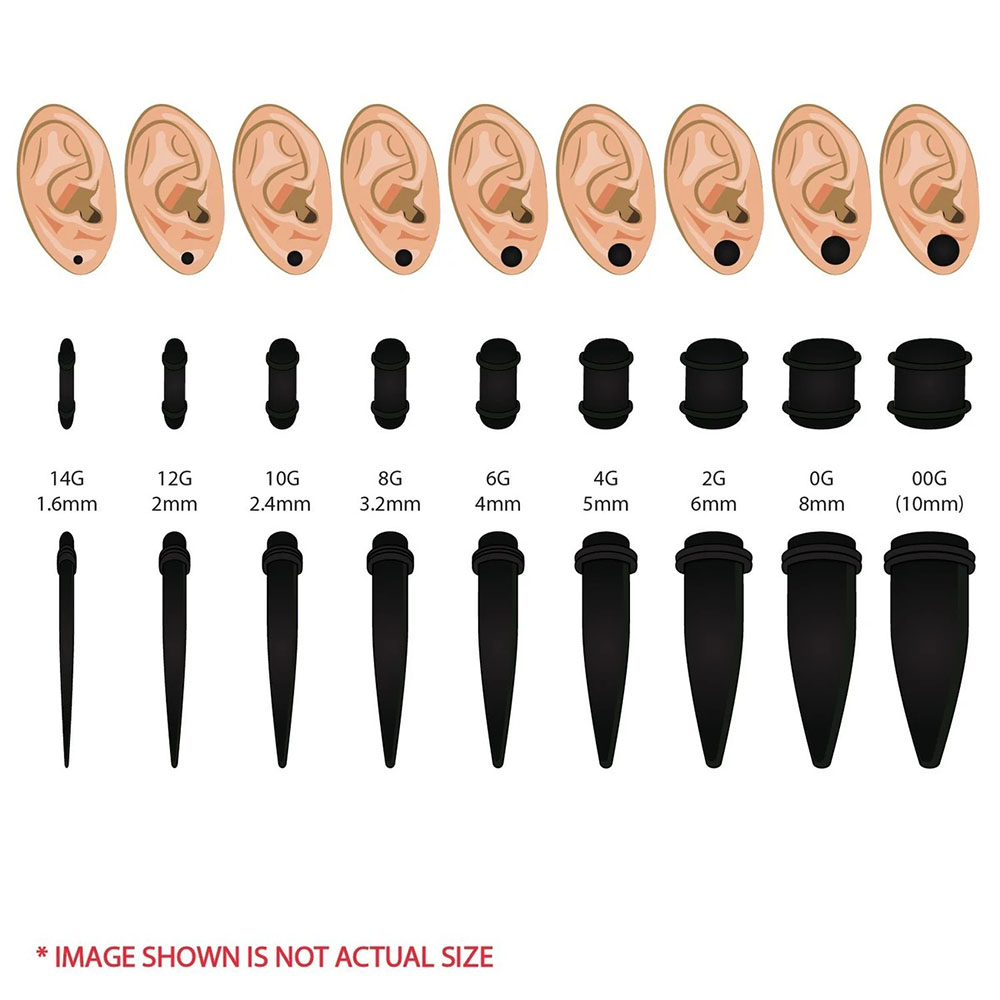 1 Set Ear Taper Kit Black Ear  - Body Jewelry Ear Plugs のレビューと価格