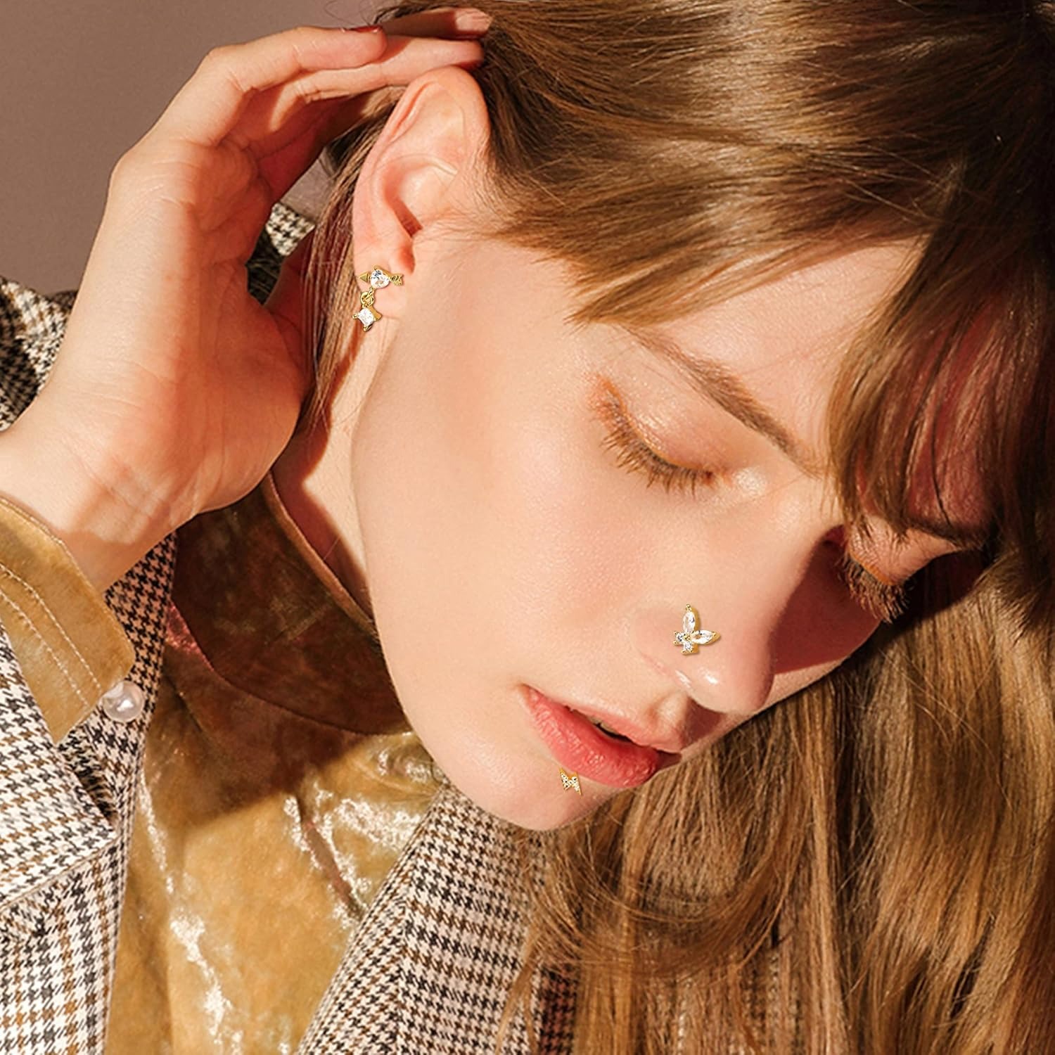Bobisty 1Pc Cartilage Earrings - Body Jewelry Flat Back のレビューと価格