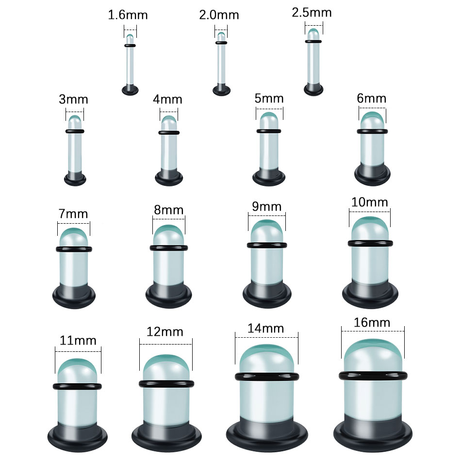 2pcs Glass Ear Gauges Stretchi - Body Jewelry Ear Plugs のレビューと価格