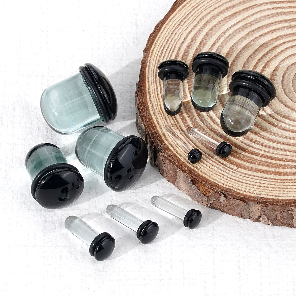 2pcs Glass Ear Gauges Stretchi - Body Jewelry Ear Plugs のレビューと価格