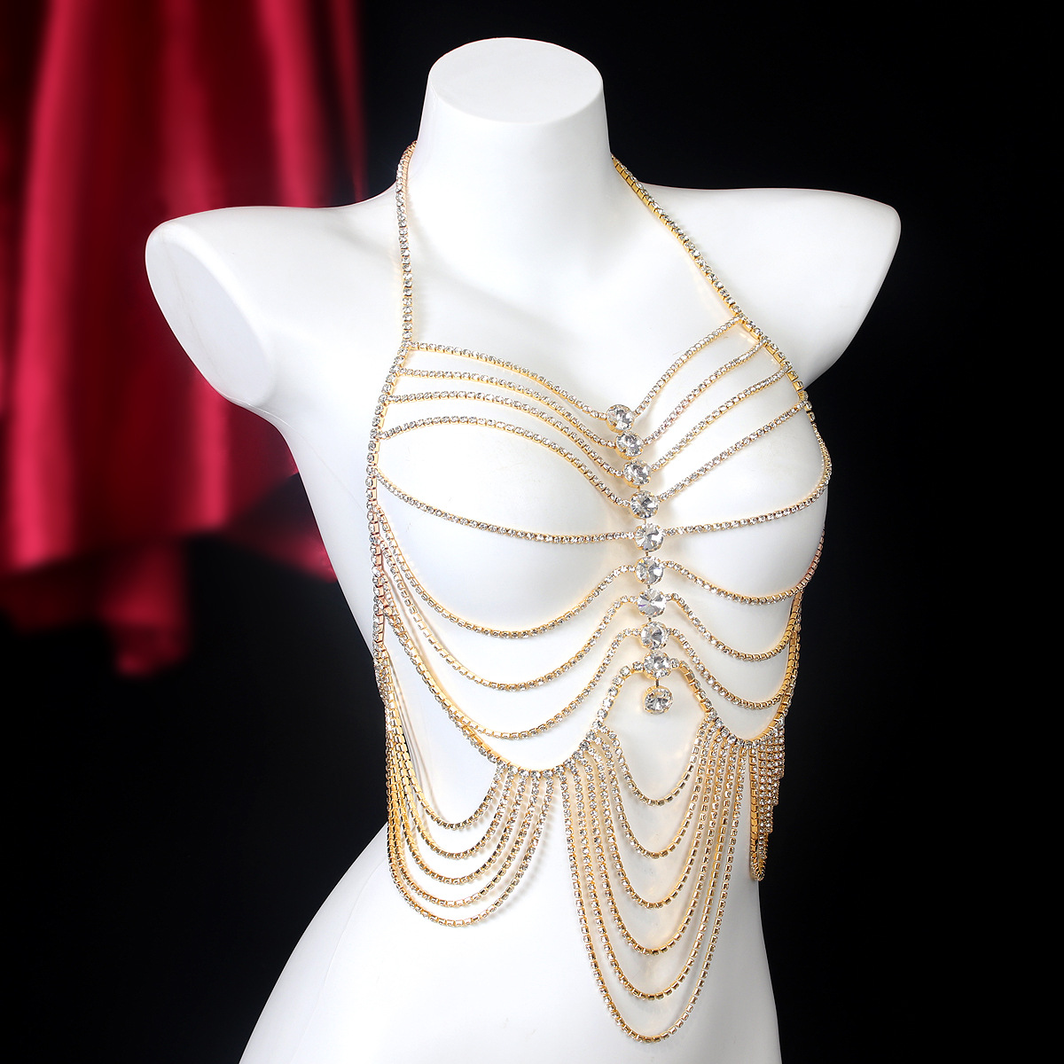 Luxurious Stripe Tassels Retro - Body Jewelry Chest のレビューと価格