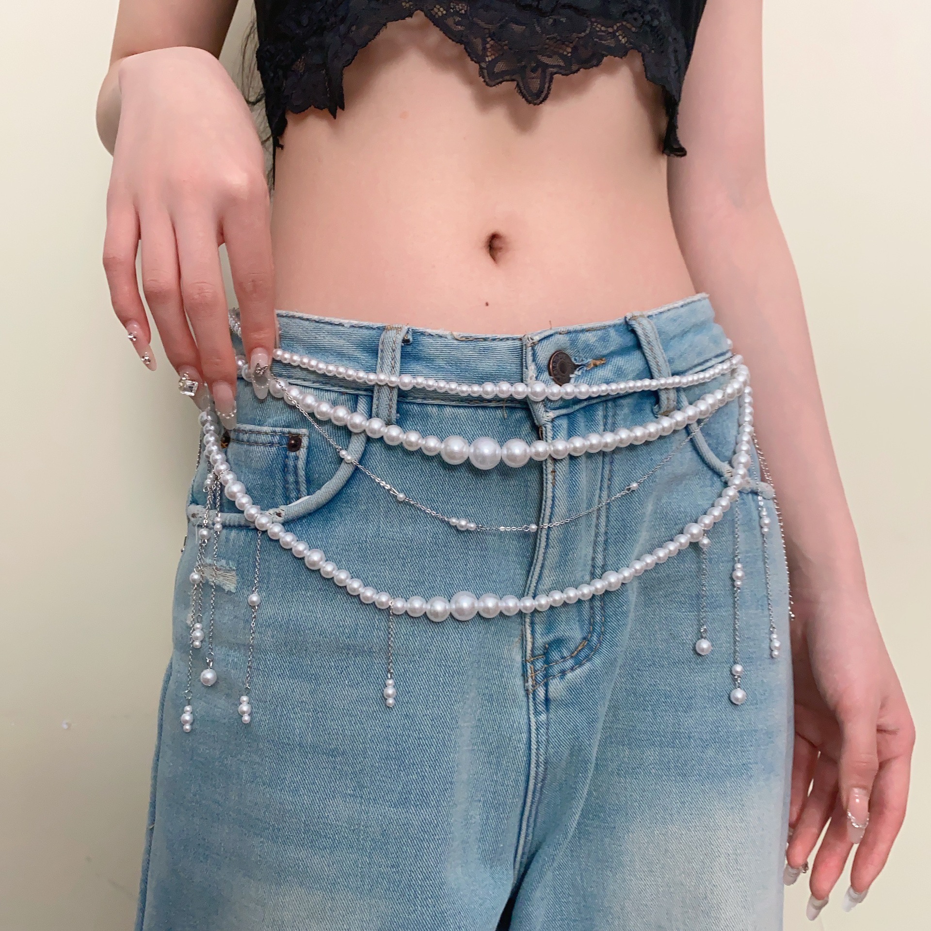 Ladies' Waist Chain Pearl Mult - Body Jewelry Brands のレビューと価格