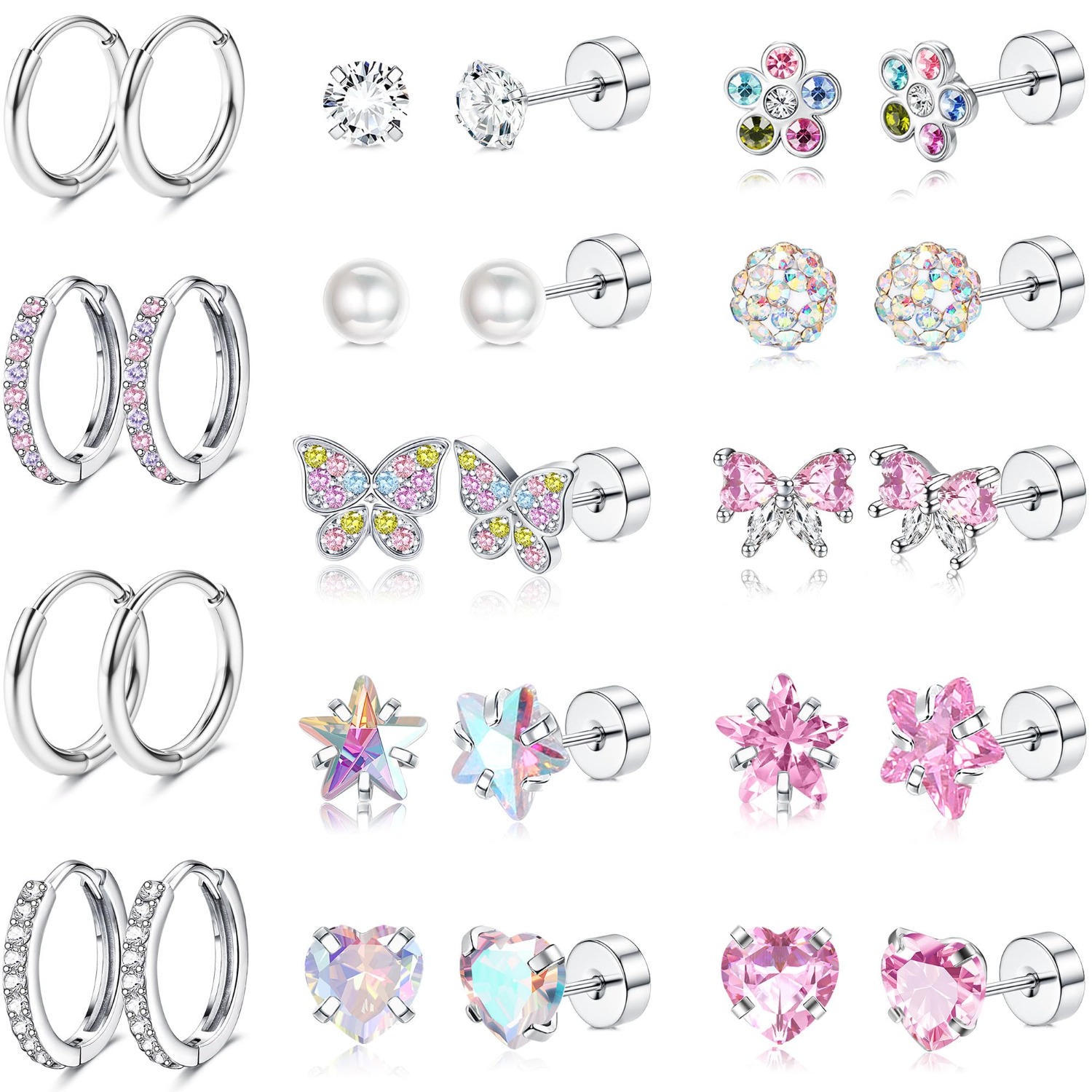 Bobisty 1Pair Earrings for Wom - Body Jewelry Flat Back のレビューと価格