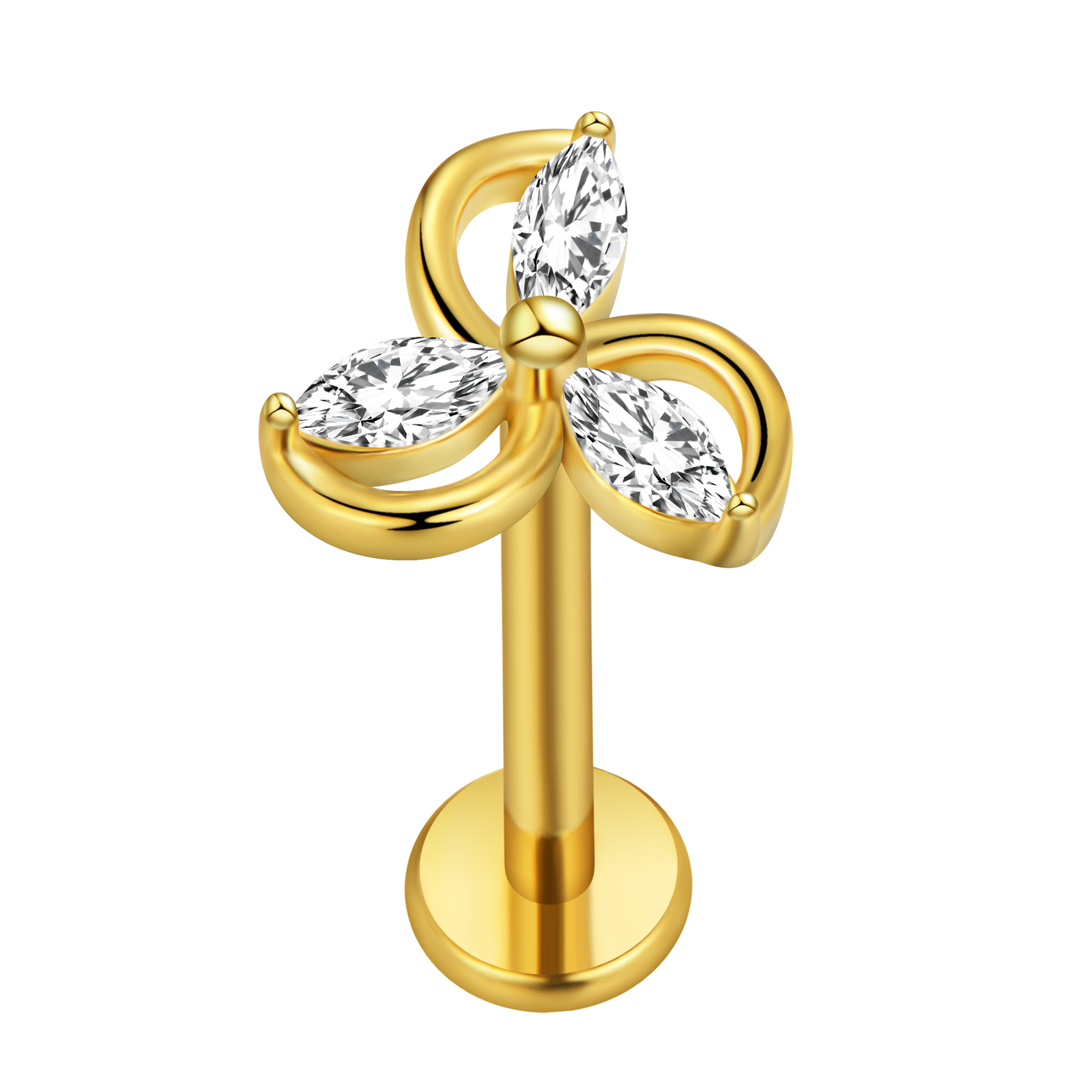 Maple Leaf Labret Piercing Sta - Body Jewelry Flat Back のレビューと価格