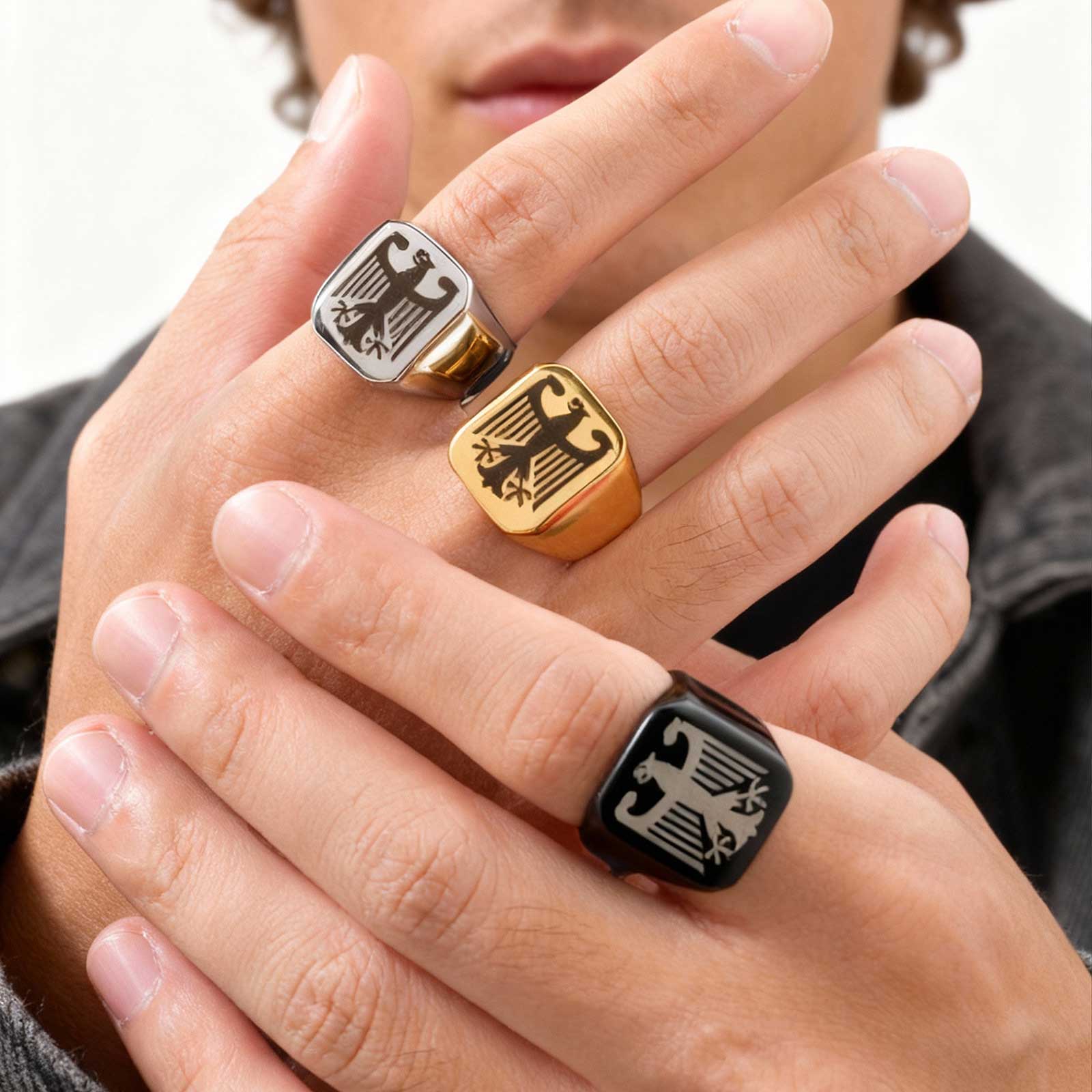 Custom Flying Hawk Eagle Ring  - Body Jewelry Wholesale のレビューと価格