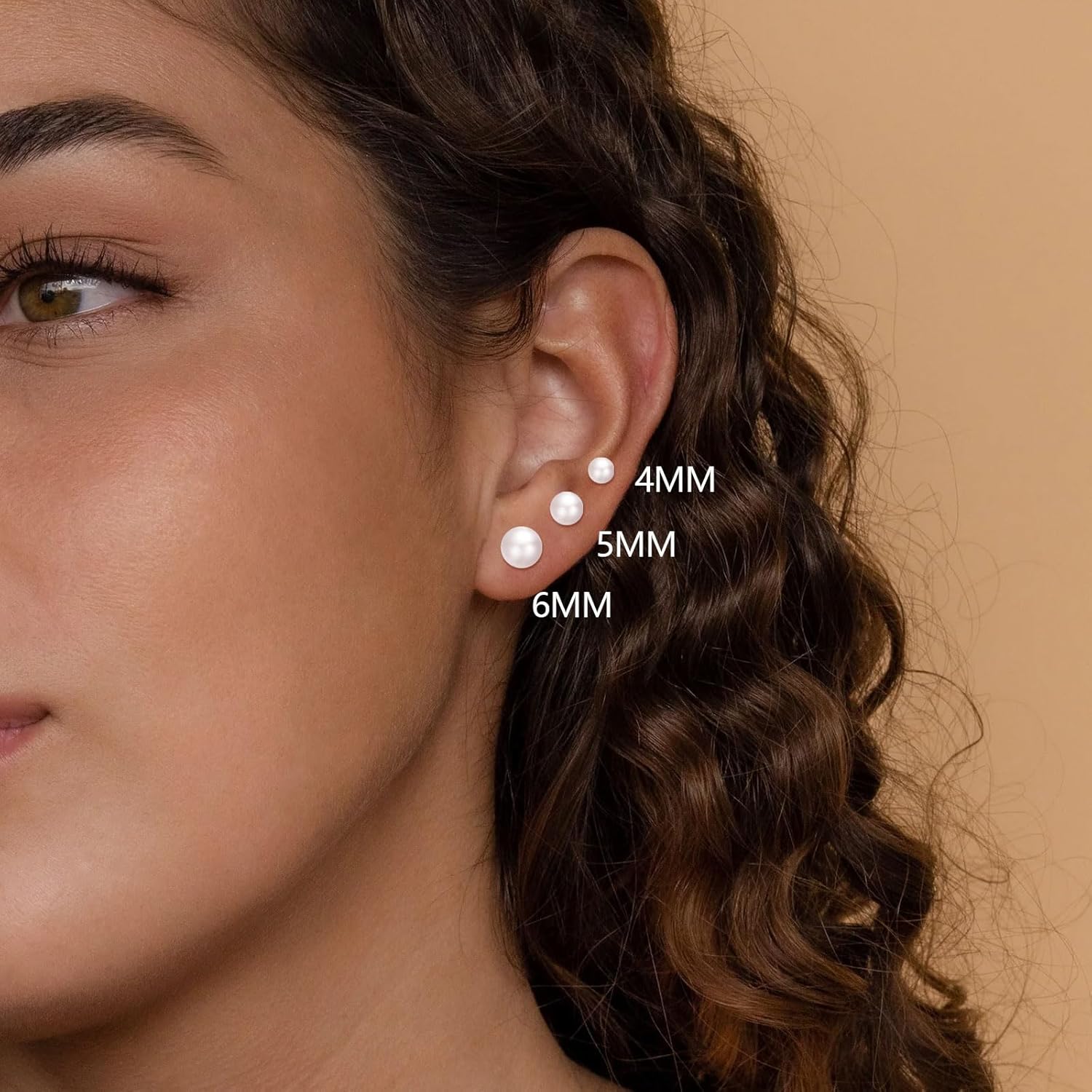 3 Pairs Tiny Pearl Stud Earrin - Body Jewelry Flat Back のレビューと価格