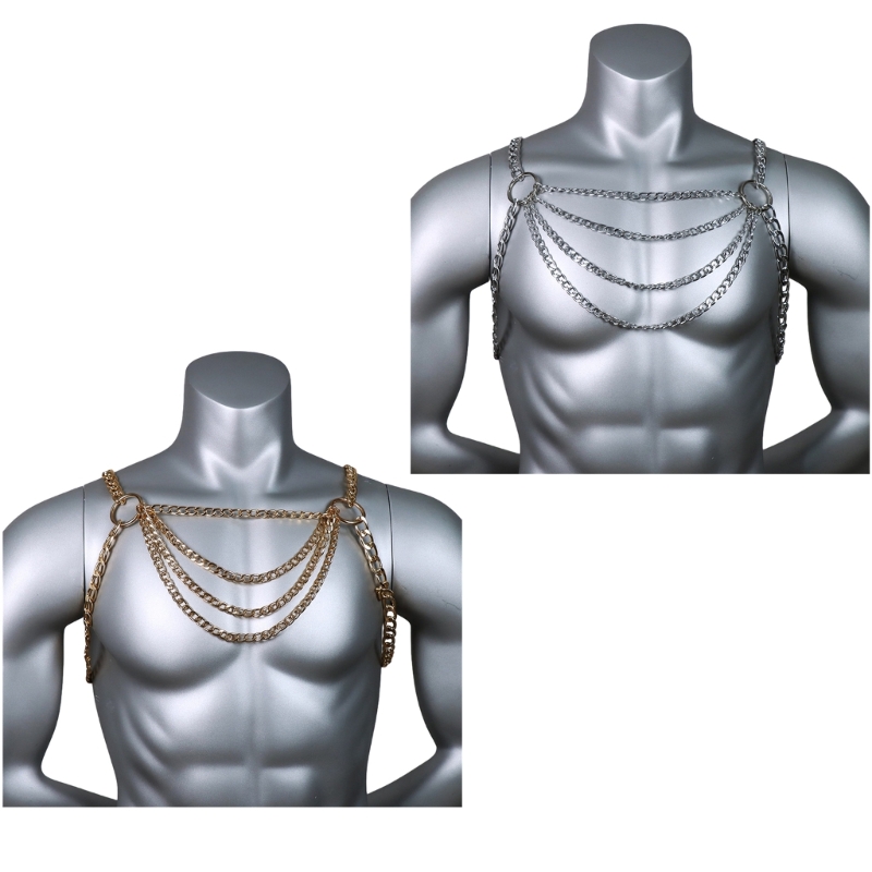 Men's Sexy Metal Body Chest Ch - Body Jewelry Chest のレビューと価格