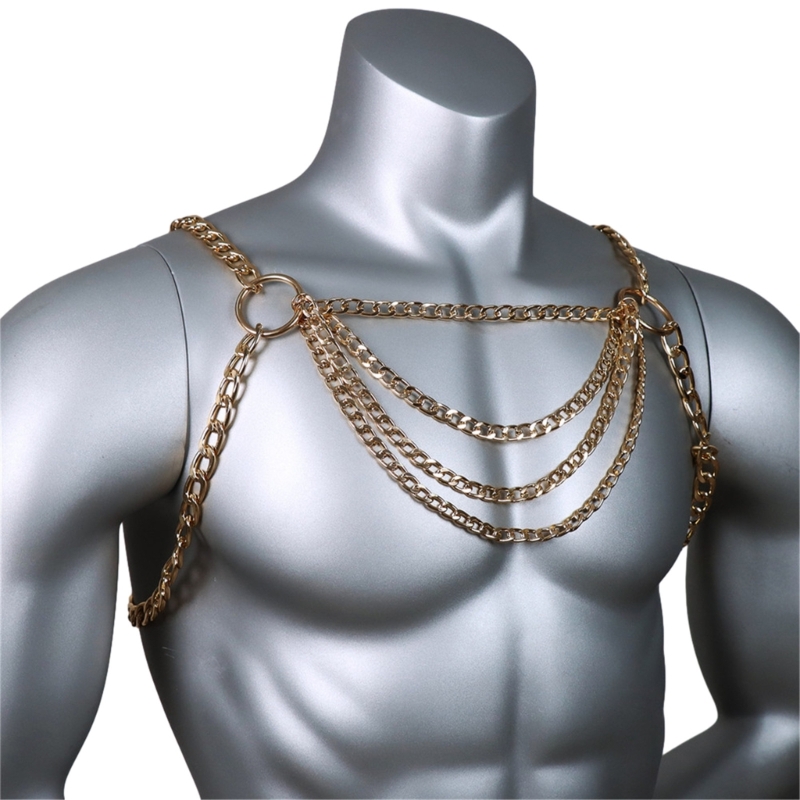 Men's Sexy Metal Body Chest Ch - Body Jewelry Chest のレビューと価格