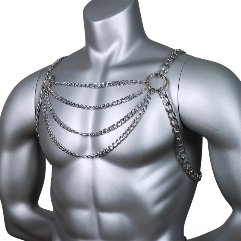 Men's Sexy Metal Body Chest Ch - Body Jewelry Chest のレビューと価格
