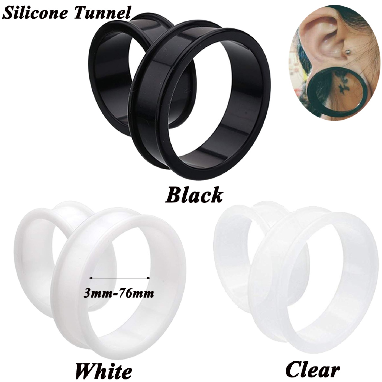 2pcs Supersize Flexible Silico - Body Jewelry Ear Plugs のレビューと価格