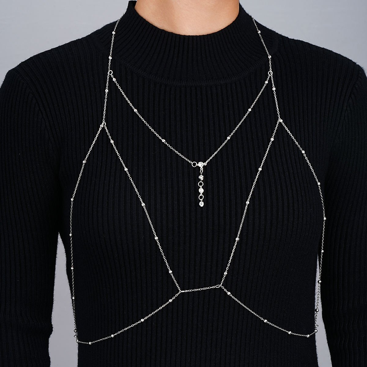 Vintage Silver Color Beaded Cr - Body Jewelry Chest のレビューと価格