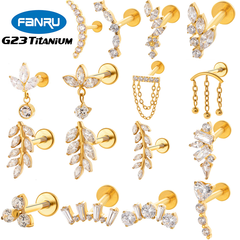 1PC G23 Titanium Ear Stud Inte - Body Jewelry Flat Back のレビューと価格