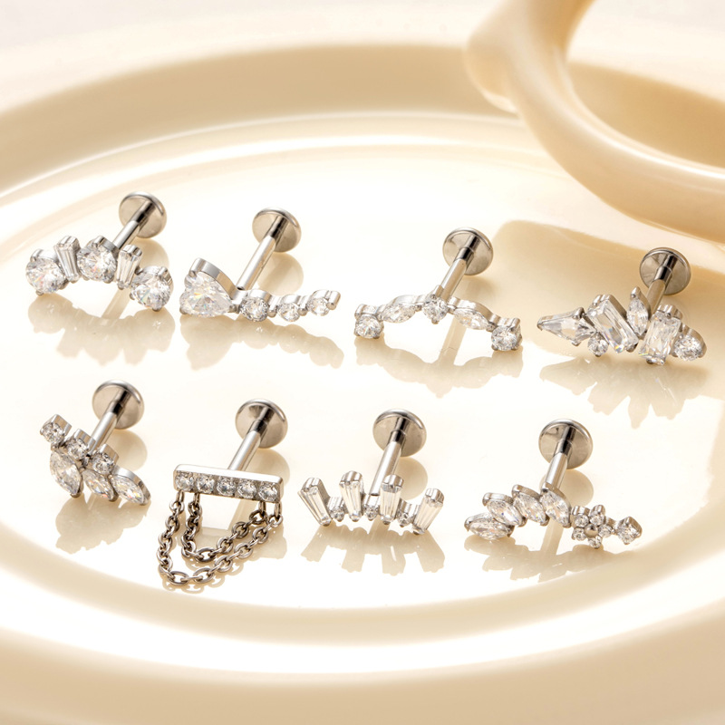 1PC G23 Titanium Ear Stud Inte - Body Jewelry Flat Back のレビューと価格