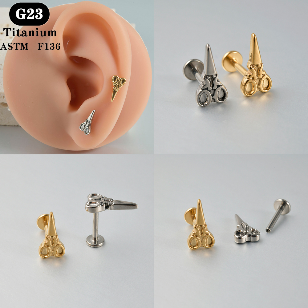 1PC ASTM F136 Titanium Labret  - Body Jewelry Flat Back のレビューと価格