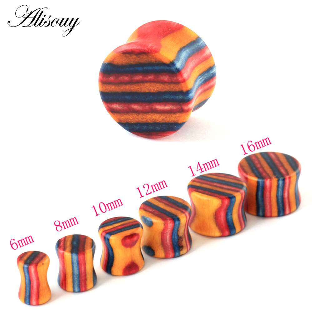 1PC Fashion Ear Plugs Wood Fle - Body Jewelry Ear Plugs のレビューと価格