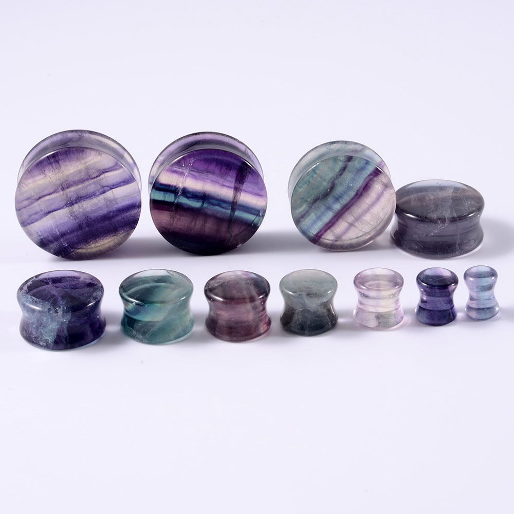 2PCS Natural Stone Double Flar - Body Jewelry Ear Plugs のレビューと価格