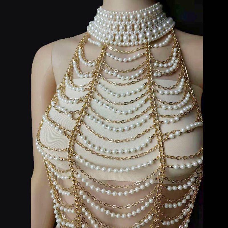 Vintage Multilayer Pearl Neckl - Body Jewelry Brands のレビューと価格