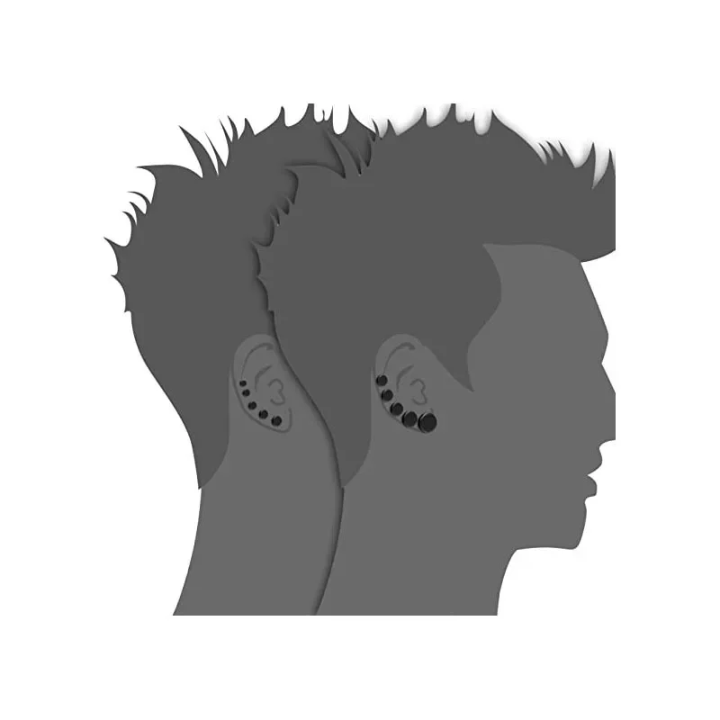2 Pcs/1 SetBlack Stainless Ste - Body Jewelry Ear Plugs のレビューと価格