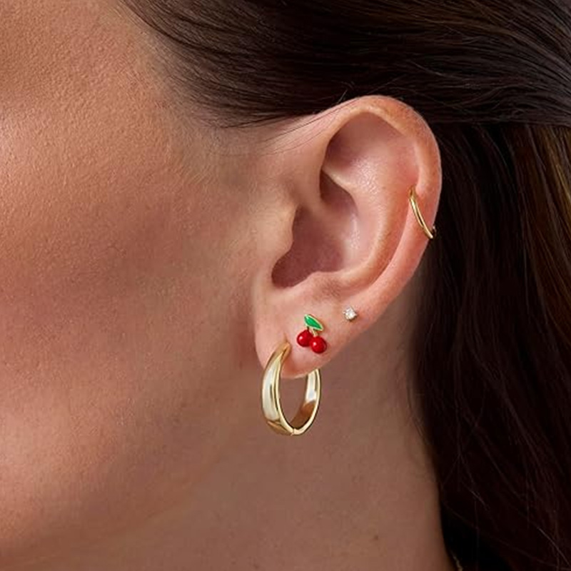 2pcs Cartilage Earrings Stud f - Body Jewelry Flat Back のレビューと価格