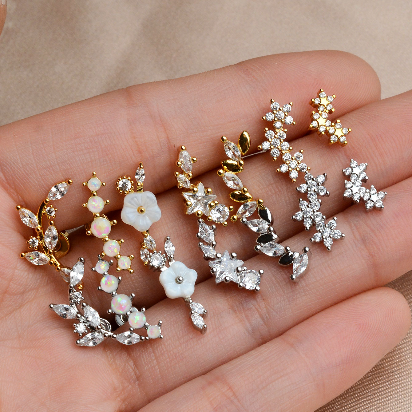 1PC Stainless Steel Star Flowe - Body Jewelry Flat Back のレビューと価格