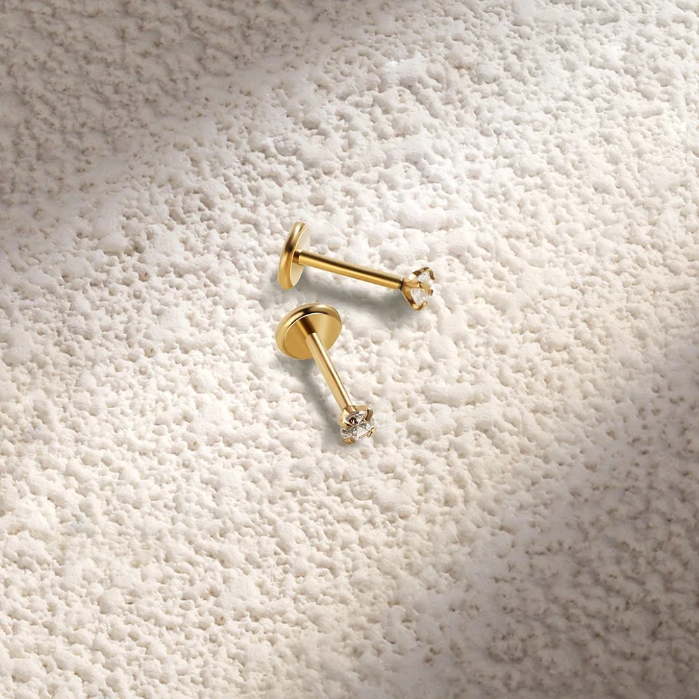 2/8PCS Stainless Steel Eearrin - Body Jewelry Flat Back のレビューと価格