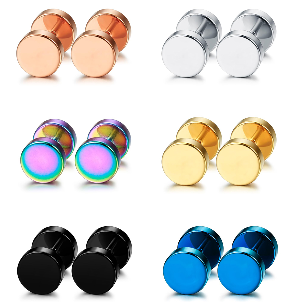 1 Pair/6 Pairs Stainless Steel - Body Jewelry Ear Plugs のレビューと価格
