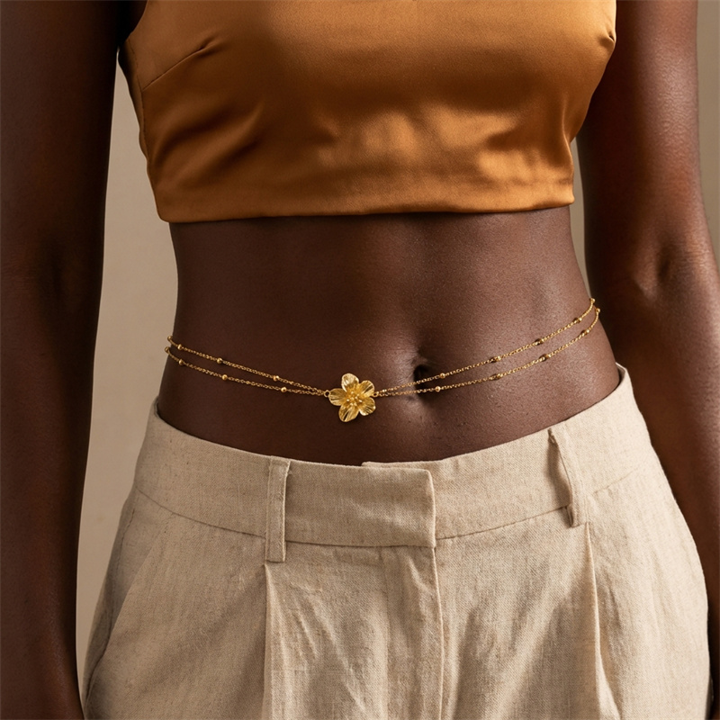 Simple Double Layers Belly Cha - Body Jewelry For Sale のレビューと価格
