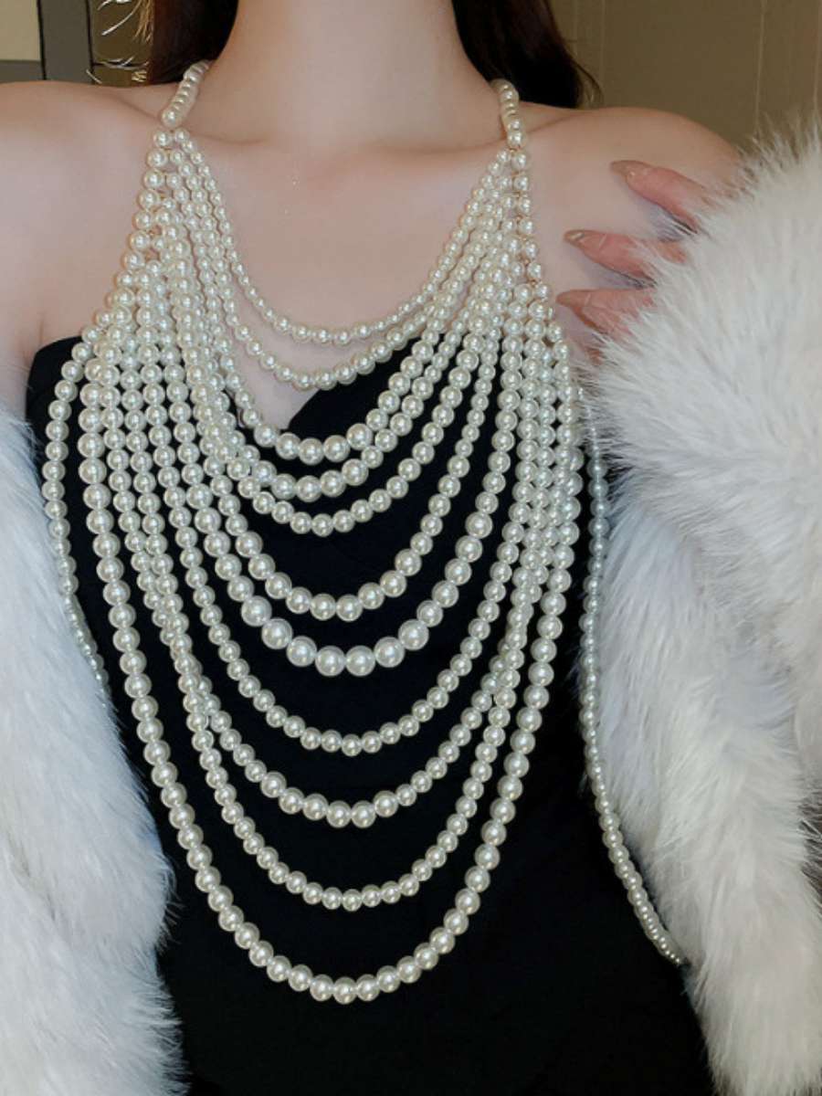 Sexy Multi-Layer Pearl Necklac - Body Jewelry Brands のレビューと価格